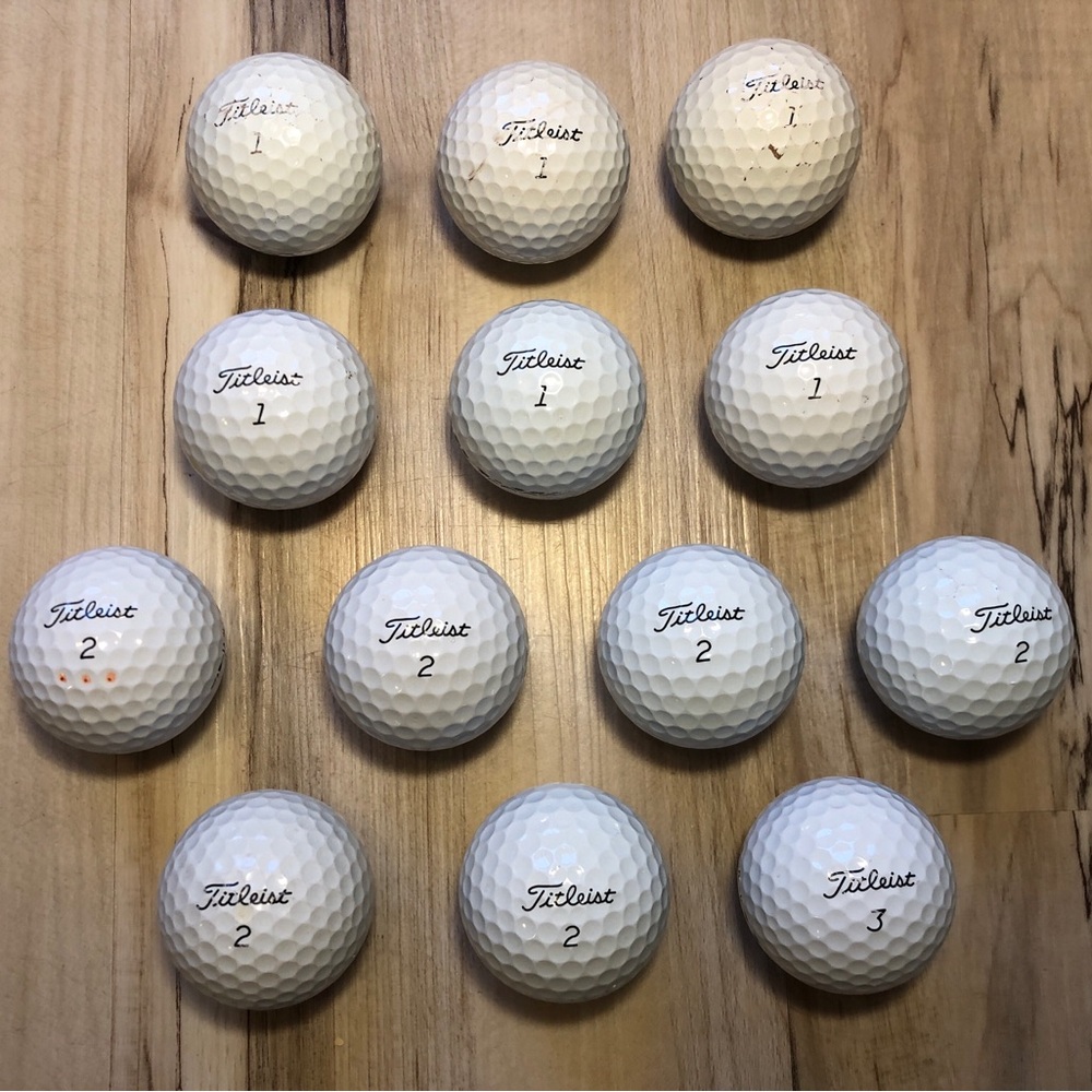 13 Titleist Pro V1 Golf Balls #1 #2 #3 White Used Mixed Condition Lot